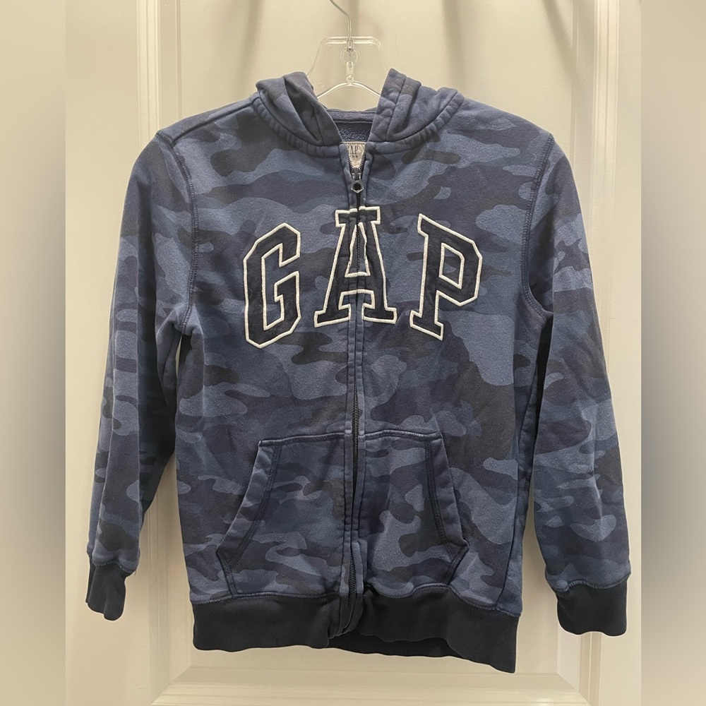GAP Blue Camo Zip-Up Hoodie